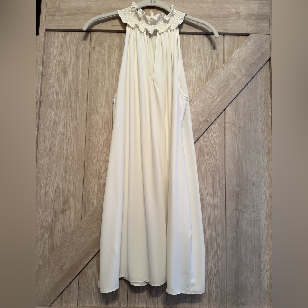 Amanda Uprichard White Halter Neck Dress